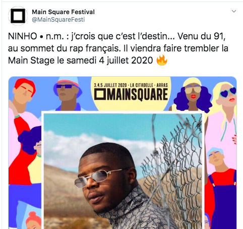 MainSquareFest's tweet photo. Alerte faux compte / fausse annonce : le compte @MainSquareFesti se fait passer pour nous et annonce un artiste en utilisant notre charte graphique.
Ninho n'est pas programmé au #MainSquare2020.
Merci de signaler🙏 https://t.co/unlOLmM8Lg