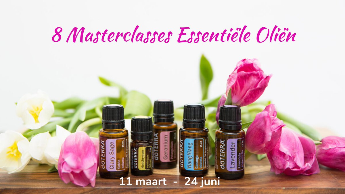 Volgende week start de cyclus van 8 Masterclasses Essentiële Oliën -  elke 2 weken geven we informatie over een ander thema. Meer informatie vind je hier: ow.ly/duSk50yAkP7 #doterra #essentieleolien #gezondheid #welzijn #puurnatuur