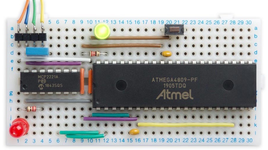 arduino's tweet photo. Program @technoblogy's ATmega4809-based minimal microcontroller in the Arduino IDE: https://t.co/j2pVooCRlx https://t.co/fUG61N91pt