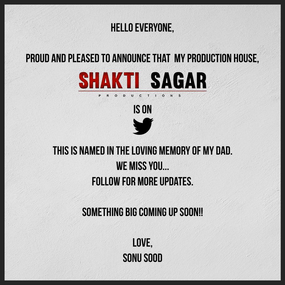Proud to bring this news to you all, <a href="/ShaktiSagarProd/">Shakti Sagar Prod</a> is back on @Twitter 🎬💥
Something BIG coming up soon! Follow and show some love. 🤗

#ShaktiSagarProductions