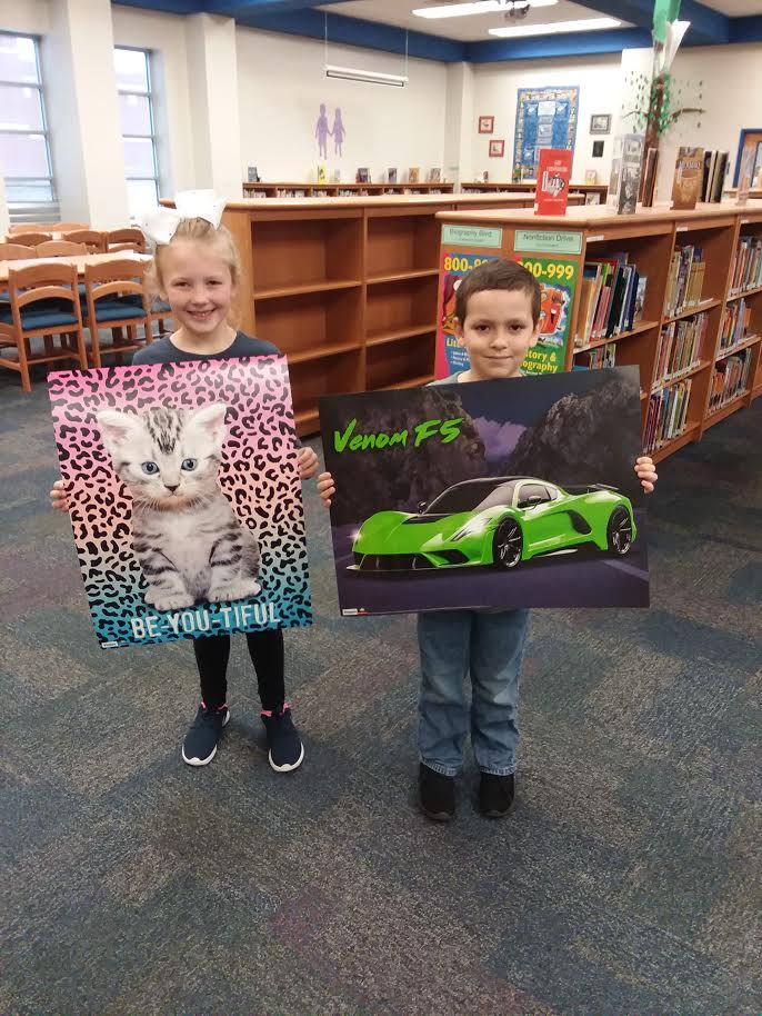 DISDYoungLib's tweet photo. During the Book Fair we had a contest to see how many books were in the Young Elementary Library. The total number of books in the library is 11,029. Congratulations to our winners: Baryon Davis and Emerson Brittain who each won a poster of their choice. @DISDYoung  #bestatYES https://t.co/kz8k8wvM5T