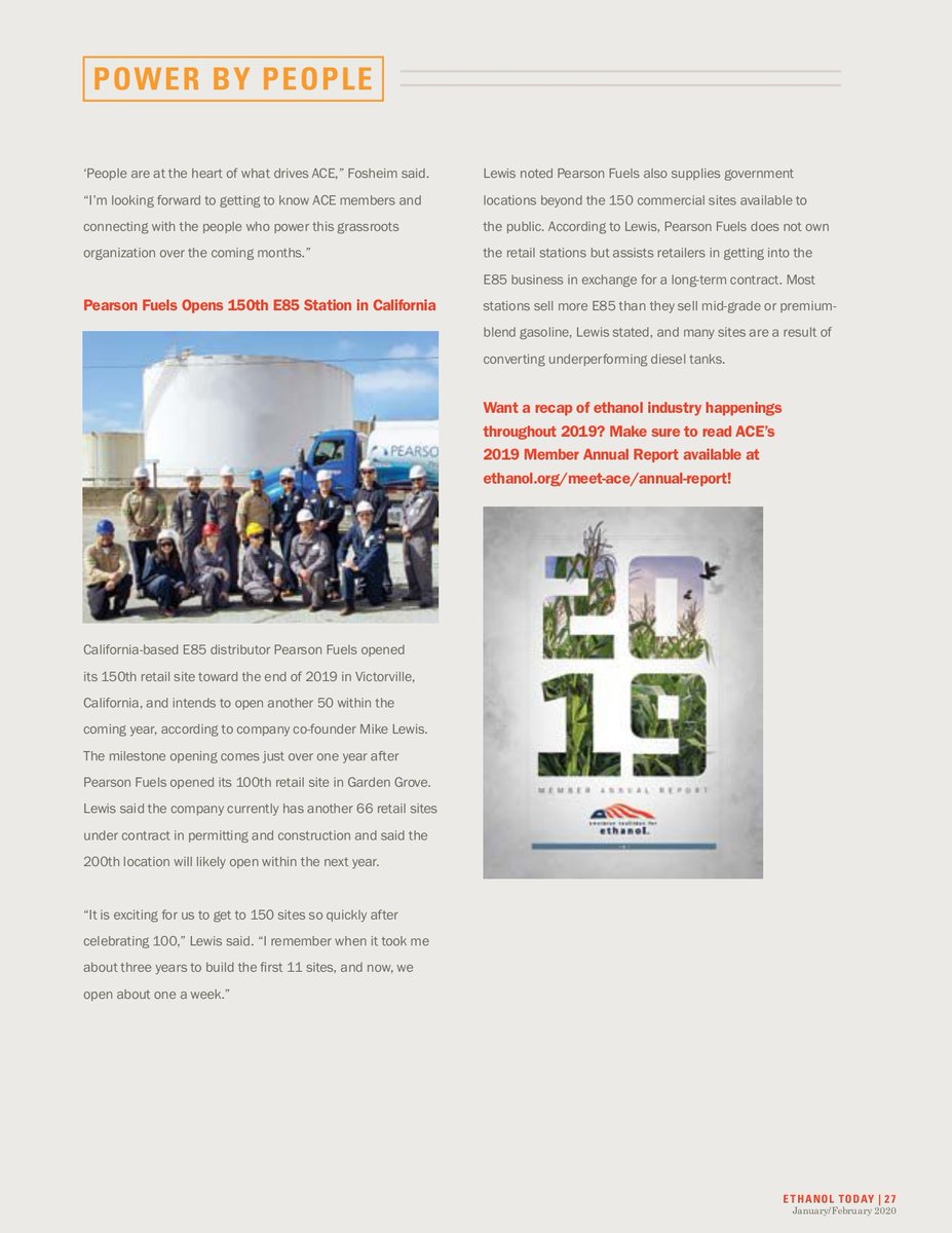 EthanolToday's tweet photo. @PearsonFuels opened its 150th #E85 station in California at the end of 2019. @ACEethanol @blendor caught up with Pearson co-founder Mike Lewis at a recent petro show &amp; he said they were on track to be up to 200 by the end of the summer! #FlexFuelForward https://t.co/v1aSMofHeh https://t.co/Peq051Mozr