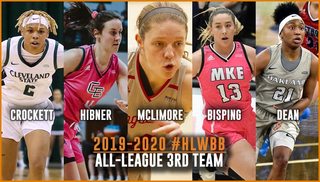 #HLWBB All-League Third Team Savanna Crockett, @ClevelandStWBB Caitlyn Hibner, @gbphoenixwbb Rachel McLimore, @IUPUILadyJags Brandi Bisping, @MKE_WBB Kahlaijah Dean, @OaklandWBBall