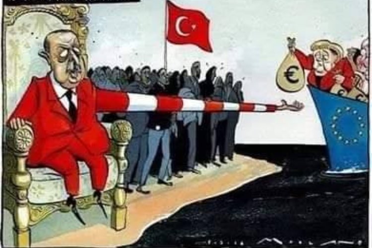 للأسف ابتزاز اردوغان للقارة العجوز لا ينتهي . #اردوغان المجرم يتقن فن المتاجرة  بشعوب.