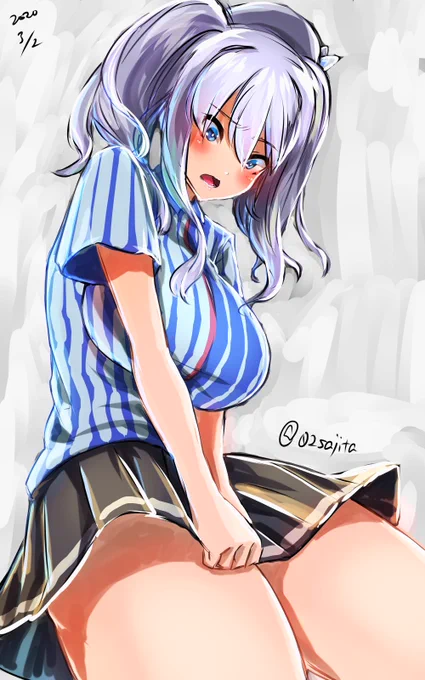 #艦これ版深夜の真剣お絵描き60分一本勝負
#艦これ版真剣お絵描き60分一本勝負_20200302
#鹿島 ローソン鹿島に這い寄りたい。 