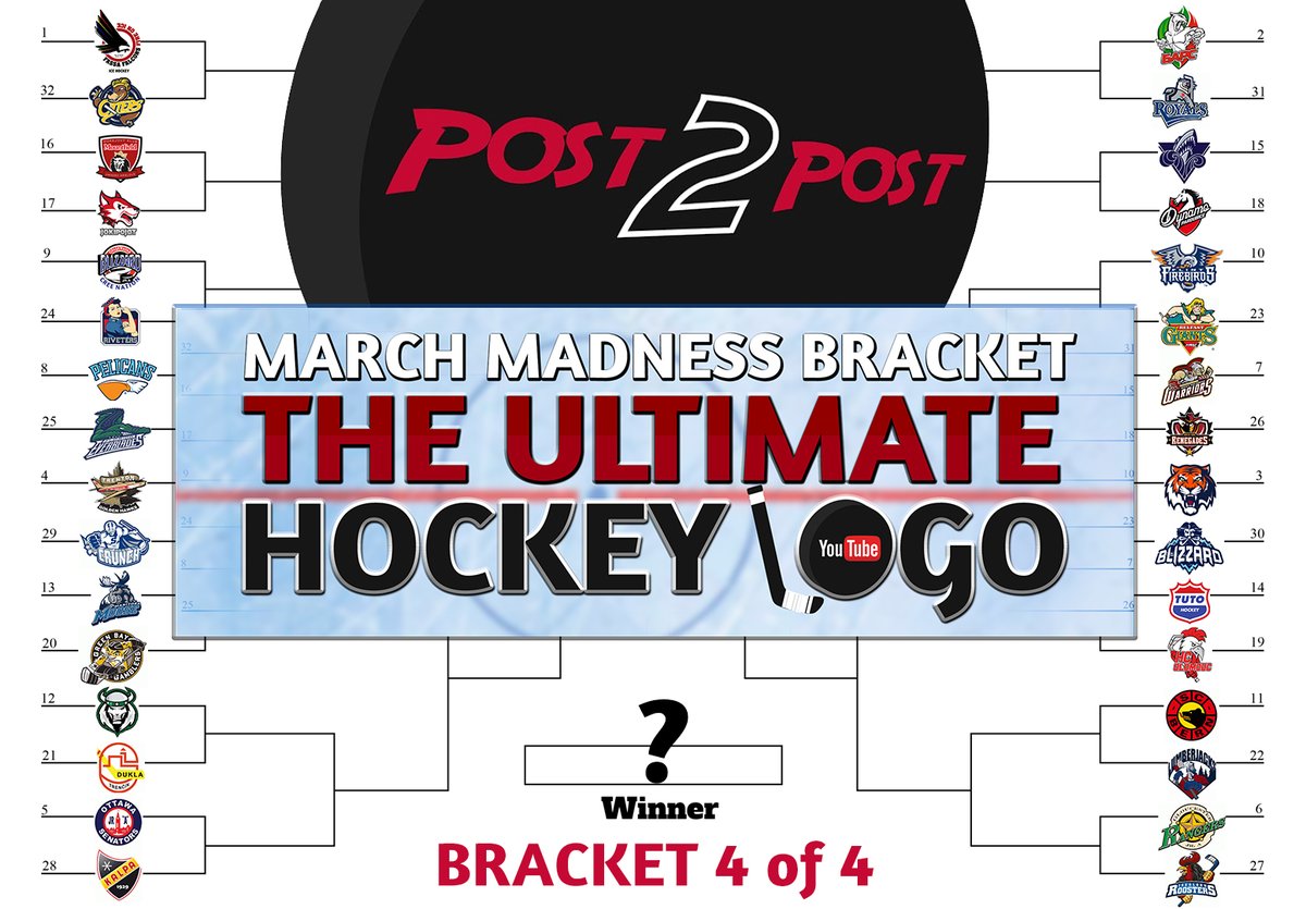 Post2PostShow's tweet photo. Here is a sneak peak at the final bracket in our upcoming series on YouTube! Which team should win this bracket and make it to the final 4? #HockeyTwitter https://t.co/qb08zc1oFe