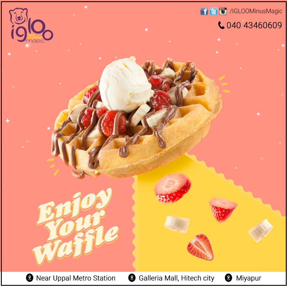 IglooMinusMagic's tweet photo. A waffle a day keeps your cravings away.

Visit us at IGLOO MINUS Degree MAGIC

#waffle #waffles #igloominusmagic #hydfoodies #foodlovers https://t.co/WgDWPQY3hz
