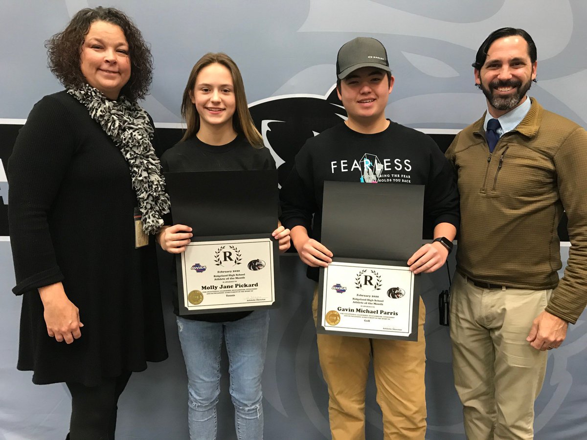 Congratulations to our RHS Feb Athletics of the Month

Molly Jane Pickard- Tennis and Gavin Michael Parris- Golf