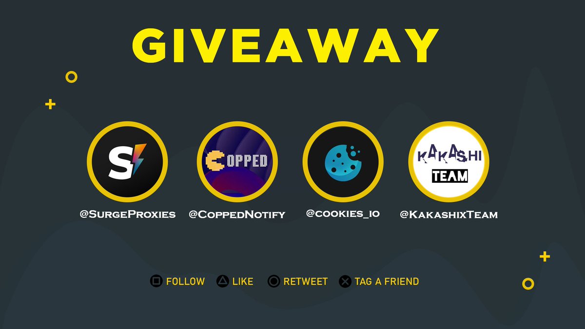 CoppedNotify's tweet photo. 🎉New giveaways🎉

Follow all providers:
@SurgeProxies 
@CoppedNotify 
@cookies_io 
@KakashixTeam 

🗣️Tag a friend
🔄Retweet &amp; ❤️Like

Prizes:
1 x 2 GB resi proxy
2 x 1 month copped membership
1 x 3 month cookies io key
5 x kakashi splash beta key

Ends in 3 days
🤪Good luck https://t.co/RBr6jnAd4j