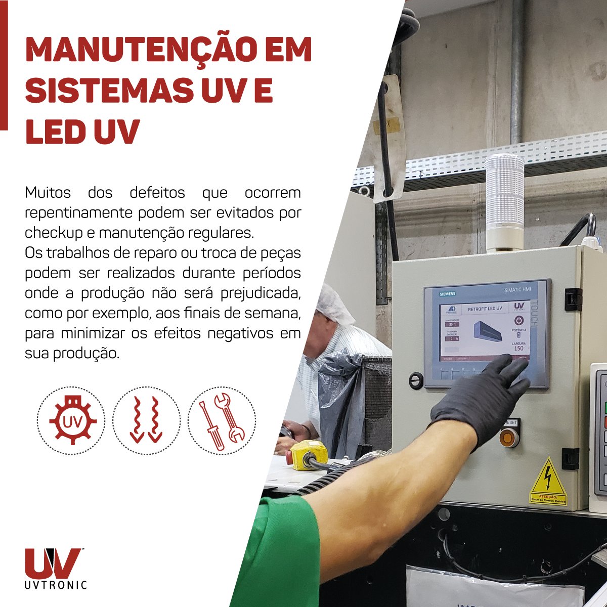 uvtronic's tweet photo. O checkup e manutenção regulares são fatores essenciais para garantir e otimizar a vida útil e a disponibilidade técnica dos seus equipamentos e sistemas UV e LED UV. Saiba mais👉🏻https://t.co/zU7j0hD7nJ ou envie um wpp para (31) 3526-1500 
#Uvtronic #CuraUv #leduv #uvled #uv #led https://t.co/JWj9ULKh88