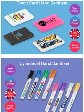 With low minimums and speedy lead time, now's the time to maximise the UK stock holding of Promo Hand Sanitiser, which conforms to EN 1276 standards and proven to be 99.99% effective! Available in 2 styles and personalised with your company logo! #BePrepared