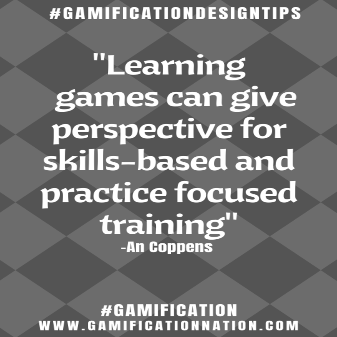 GamificationNat's tweet image. Daily #Gamificationdesigntips: Learning games can give perspective for skills-based and practice focused training.
#Gamificationdesigntip #Gamification #Gamificationnation #Design #Gamedesign #Gamificationdesign #Gamedesigntip