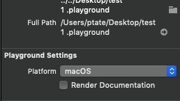 If your #swiftplaygrounds  stuck in running  or compiling state from long time, check platform options.  If you are not using any UI component then select macOS instead of iOS. 
#ios #Swift 
by default platform is iOS so it import UIKit which is the reason for this. :)