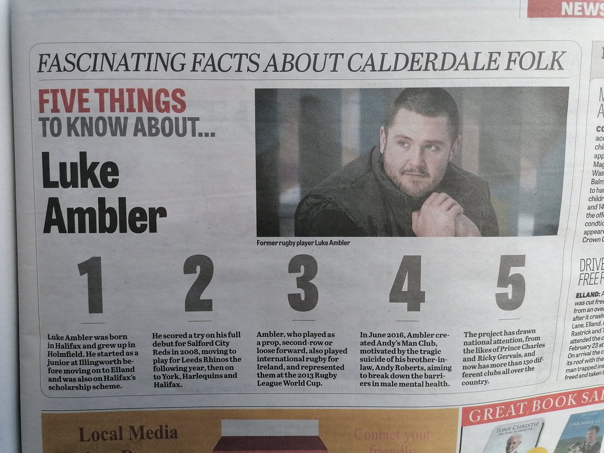 lukeambleruk's tweet photo. FIVE THINGS TO KNOW ABOUT...

Me 🙄

I thought my neighbour was having me on when he said he'd seen this in paper...

But nope it's there ha

Well if you didn't know these things...

Now you do 😂 https://t.co/hbLLOsZsnG