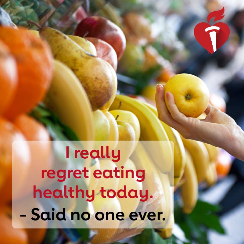 American_Heart's tweet photo. Only about 1 in 10 U.S. adults eat the recommended daily amount of fruits and vegetables. We've got recipes and resources to help you #EatSmart at https://t.co/jLTycQUscL. #NationalNutritionMonth #MondayMotivation https://t.co/lcGATKTfaV