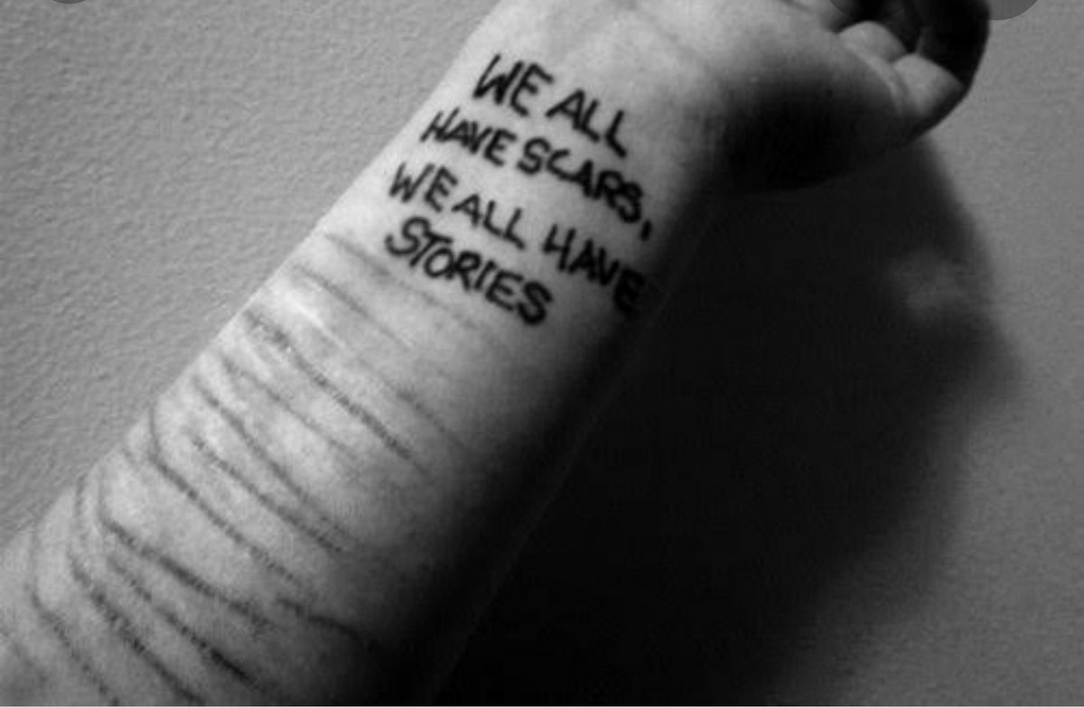 When you get soo used to pain
You start to miss it when you can't find it..
So at times you go in search for it, you create it..all you want is your long term companion back
People don't self harm for fun or attention..numbness is SCARY, pain seems preferable 
#mentalhealthfacts