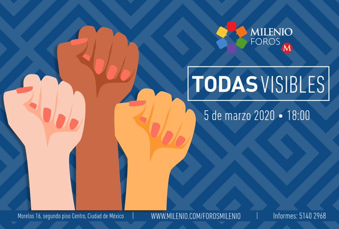 #MILENIOForos | En el mes de la mujer debemos demostrar que #TodasPodemos 

Te invitamos al foro #TodasVisibles el jueves 5 de marzo a las 18:00 horas por la multiplataforma de <a href="/Milenio/">Milenio</a>