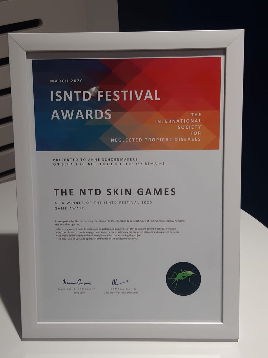 NLR_NoLeprosy's tweet photo. Great Success! The '#NTD Skin Games' designed for #PEP4LEP have won the Game Award at the @ISNTD_Press Festival. The games are designed to increase education and awareness of skin conditions among health workers. Big thank you to @EDCTP  and #LRI. https://t.co/rCYM0bqvYB https://t.co/NkLBrS6XsT