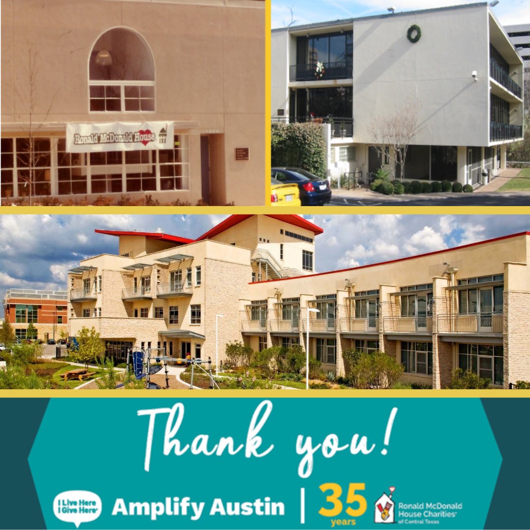 RMHCFriends's tweet image. This month, Ronald McDonald House Charities of Central Texas celebrates 35 years of keeping families close to the care their children need. In 35 years, RMHC CTX has grown from just 8 bedrooms to now serving over 3,000 families annually. Donate today! bit.ly/3caAF0D