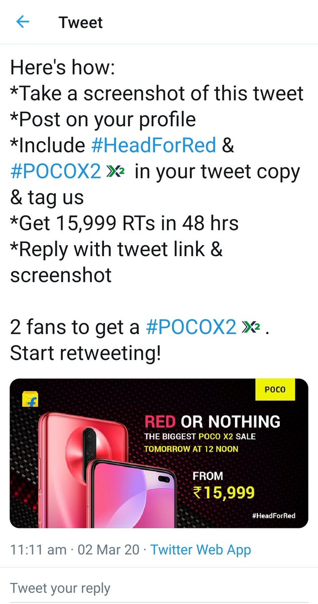 AMcutest's tweet photo. EARN #SmoothAF POCO X2 without getting billed!

Check out @IndiaPOCO tweet and participate in the giveaway for a chance to win #POCOX2 #HeadForRed 

@cutest1Dgirl 
@iamgyaaani 
@ijaveeth 
@AngelMusfira 
@ansarizoya786 https://t.co/bIzTxq4foW