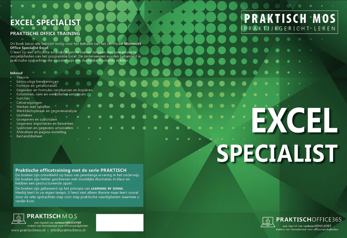 Vanaf vandaag ook lesmateriaal voor Microsoft Office Specialist beschikbaar. Zie praktischmos.nl
#mos #excelspecialist
