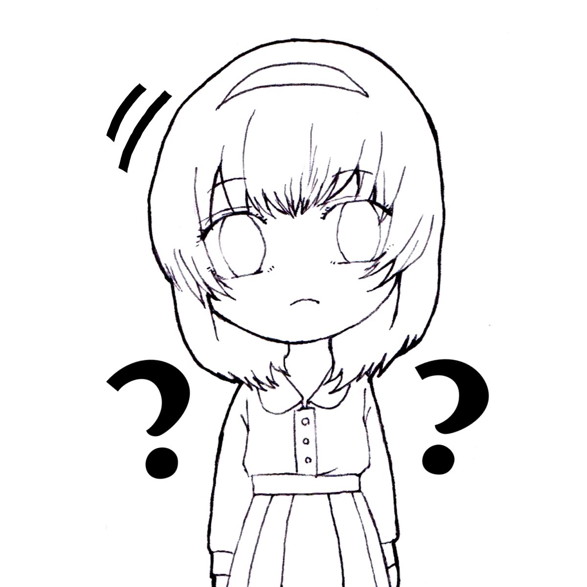 #黒の守り人 

LINEスタンプ風第2弾(線画)
『!?』
『??』
『おはようございます』
『おやすみなさい』

個人的にお休みなさい最高すぎるから見て欲しい...見て... 