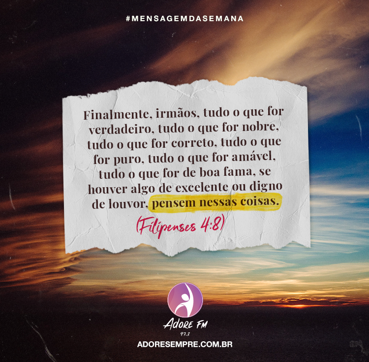 Comece a sua semana pensando em todas as coisas boas à sua volta! Um ótimo início de mês para todos nós!