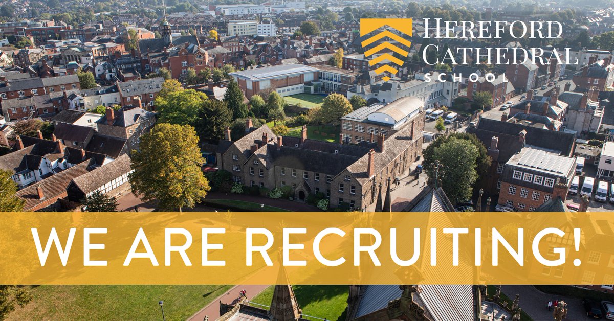 We are recruiting! Hereford Cathedral School seeks a Teacher of Physics from September. Interested? Click herefordcs.com/job-vacancies Applications close March 22. #UKedjobs