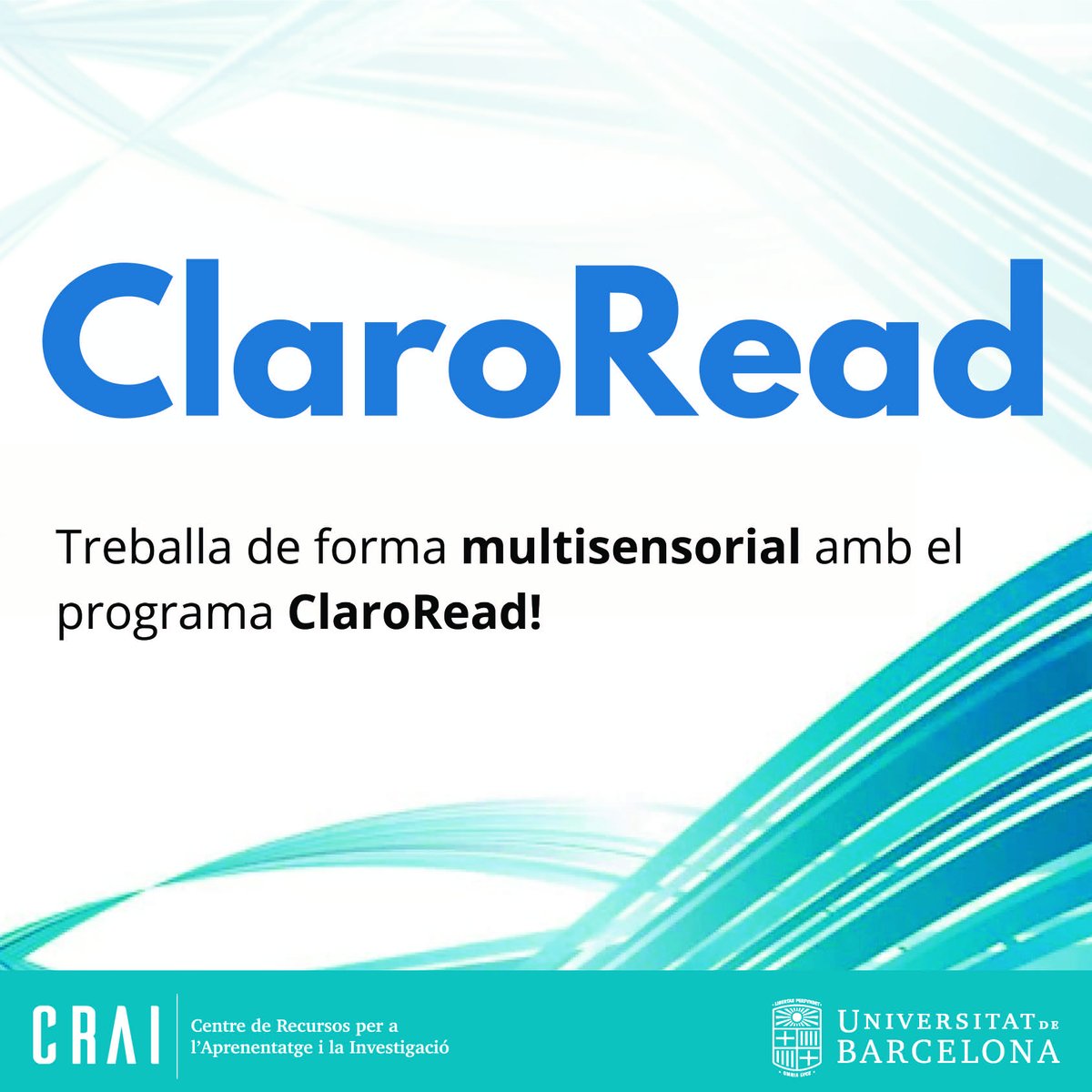 bibrepublica's tweet photo. Novetat al @craiub! #ClaroRead recurs destinat a persones amb dificultats de lectura o d’escriptura. Molt útil per exemple, per a estudiants amb dislèxia. El software ajuda a mantenir la concentració i facilita l’organització i gestió de treballs. Ja el tenim a @bibrepublica 🤩👍 https://t.co/4sdfdC3MRI