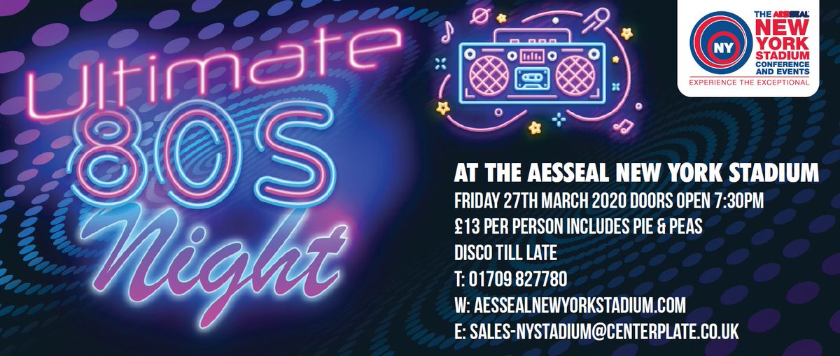 Your favourite party night of the year is only round the corner...

The Ultimate 80s Night! 

Tickets are already flying out so contact our events team to gte your places booked - bit.ly/2vvOfv1