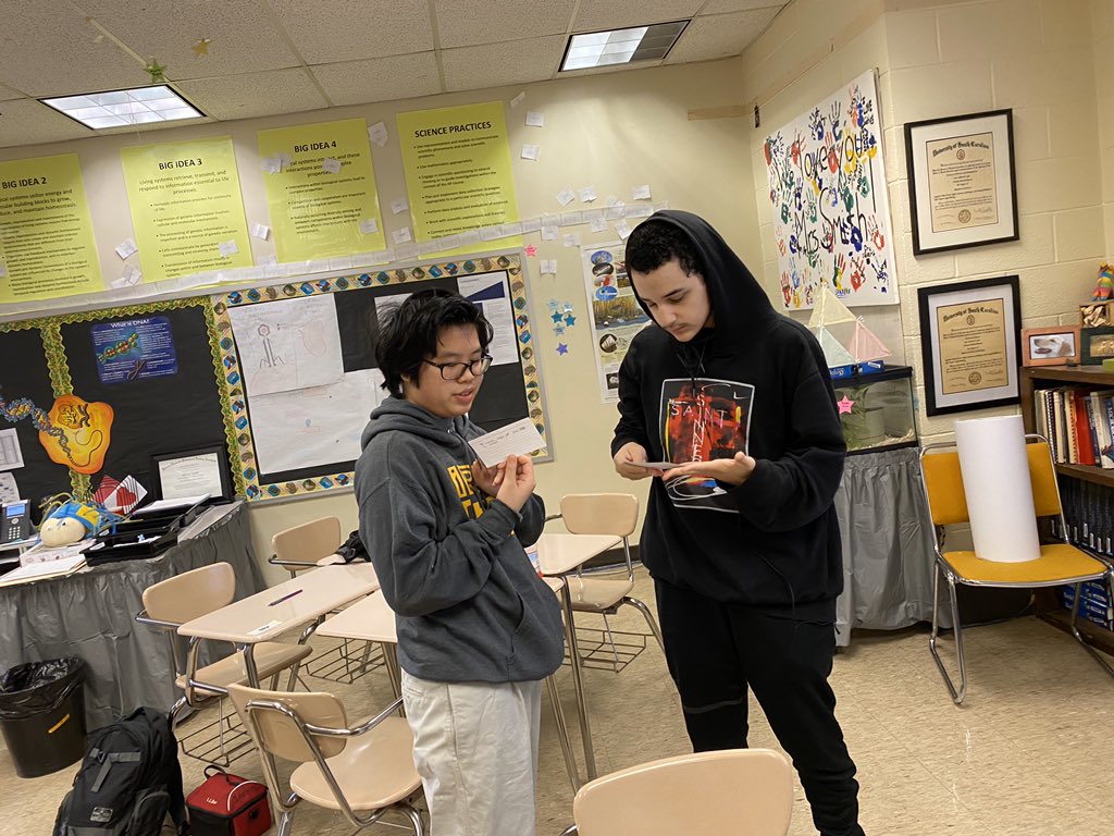absmith_IHS's tweet photo. Using Quiz-Quiz-Trade cooperative learning strategy to review with student generated questions. Can you feel the energy? #ThisIsIrmo #StudentEngagement https://t.co/xp11NrEvUk