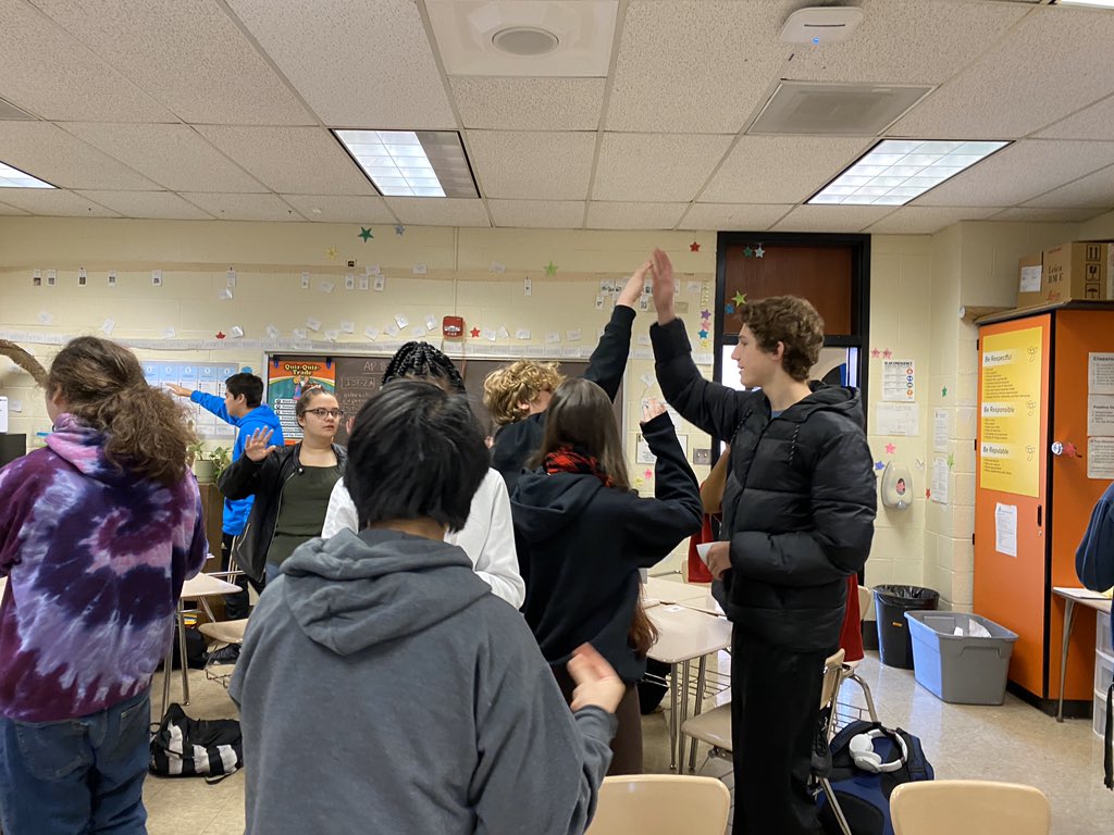 absmith_IHS's tweet photo. Using Quiz-Quiz-Trade cooperative learning strategy to review with student generated questions. Can you feel the energy? #ThisIsIrmo #StudentEngagement https://t.co/xp11NrEvUk