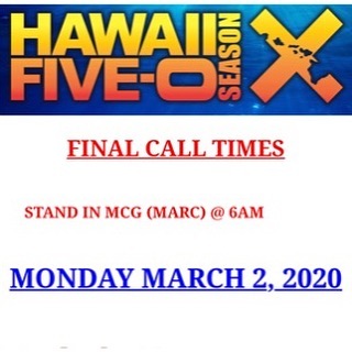 H50Europe's tweet photo. Final Call for #AlexOLoughlin's stand-in, double. Shared by his lovely wife justinedmmcclellan on IG 3/2/20 Marc’s last day on set...FINAL Call Time...6am. Here we gooo...off to take my Hubs to work #hawaiifive0 #h50 #marcamcclellan
https://t.co/3k3mkWVBYZ https://t.co/DjrbDvqKLB
