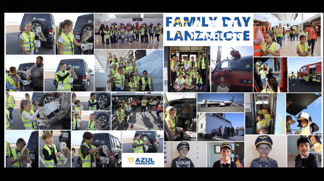 AzulHandling's tweet photo. #AzulHandling is organizing a #FamilyDay in all the Spanish Airport for the #AzulTeam! Check full ACE video in Facebook &amp; LinkedIn! Azul Handling está organizando un #DíaenFamilia” en los aeropuertos españoles para el #EquipAzul! Mira el ACE vídeo completo en Facebook y LinkedIn! https://t.co/jRttkDDCqU