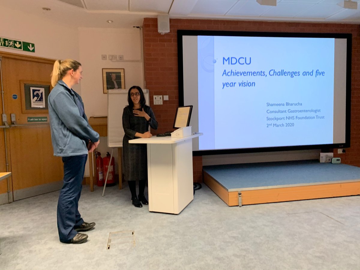 The MDCU team <a href="/mdcu_stockport/">MDCU_SteppingHill</a> <a href="/StockportNHS/">Stockport NHS FT</a> presenting the range of services available on the GI led and delivered day case unit. Great multi professional collaboration