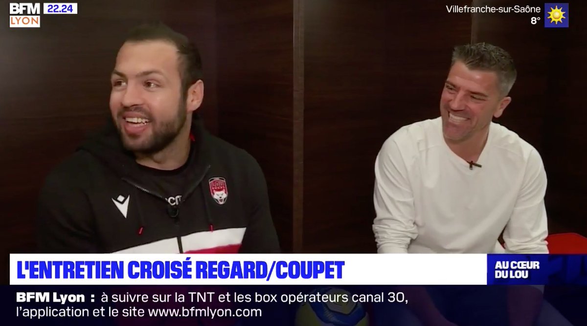 Lendemain de derby et de victoire, on vous fait partager un entretien spécial entre <a href="/ThibautRegard/">Thibaut Regard</a>  et <a href="/CoupetCoupet/">Grégory Coupet</a>  grâce à <a href="/BFMLyon/">BFM Lyon</a>  ⚽️🏉

Tiens d'ailleurs, à quel poste de rugby verrez-vous jouer l'ancien gardien de l'OL ? 🤔

bfmtv.com/mediaplayer/vi…