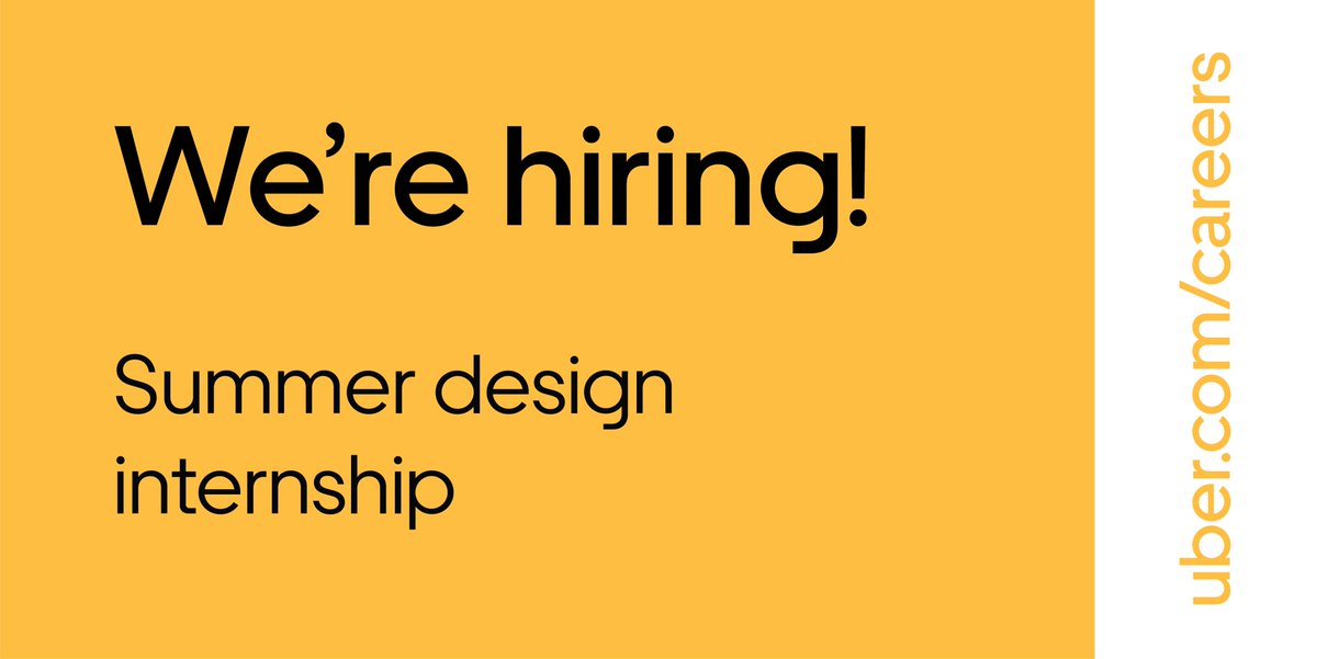 Intern season is starting! We've opened up several internship positions across Product Design and UX Writing. There are multiple roles open across our offices in North America. Interested in working at Uber over the summer? Apply! ⭐️

uber.com/us/en/careers/…