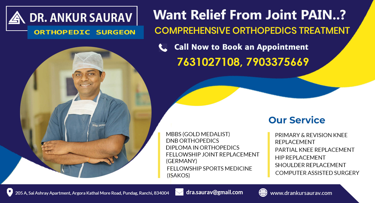 Dr. Ankur Saurav  is  expertised in the field of Joint Replacement (Knee, Hip, & Shoulder Replacement) 
Call : 7631027108, 7903375669
visit: drankursaurav.com
#drAnkur #orthopedic #surgeon #knee #joint #replacementsurgery #Ranchi #bihar #india #Medica #hospital