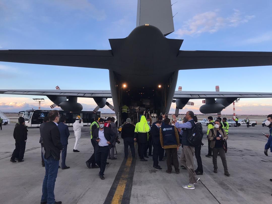 The chartered flight from our <a href="/WHO/">World Health Organization (WHO)</a> logistics hub in #Dubai 🇦🇪 has landed in Tehran, #Iran, carrying our staff and medical supplies. This shipment will help #Iran to respond faster to #coronavirus. I thank Crown Prince Sheikh Mohammed bin Zayed Al Nahyan and UAE for this support