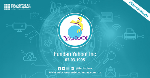 techsolmx's tweet photo. Un día como hoy (02/03/1995): Yahoo! Inc, fundada por Jerry Yang y David Filo, se constituía como empresa, considerada una de las pioneras de la era inicial de Internet en la década de los 90s. https://t.co/X03rqGL4wu
#SomosSoluciones #EfeméridesTI #Yahoo #JerryYang #DavidFilo https://t.co/8biKf6MQgC
