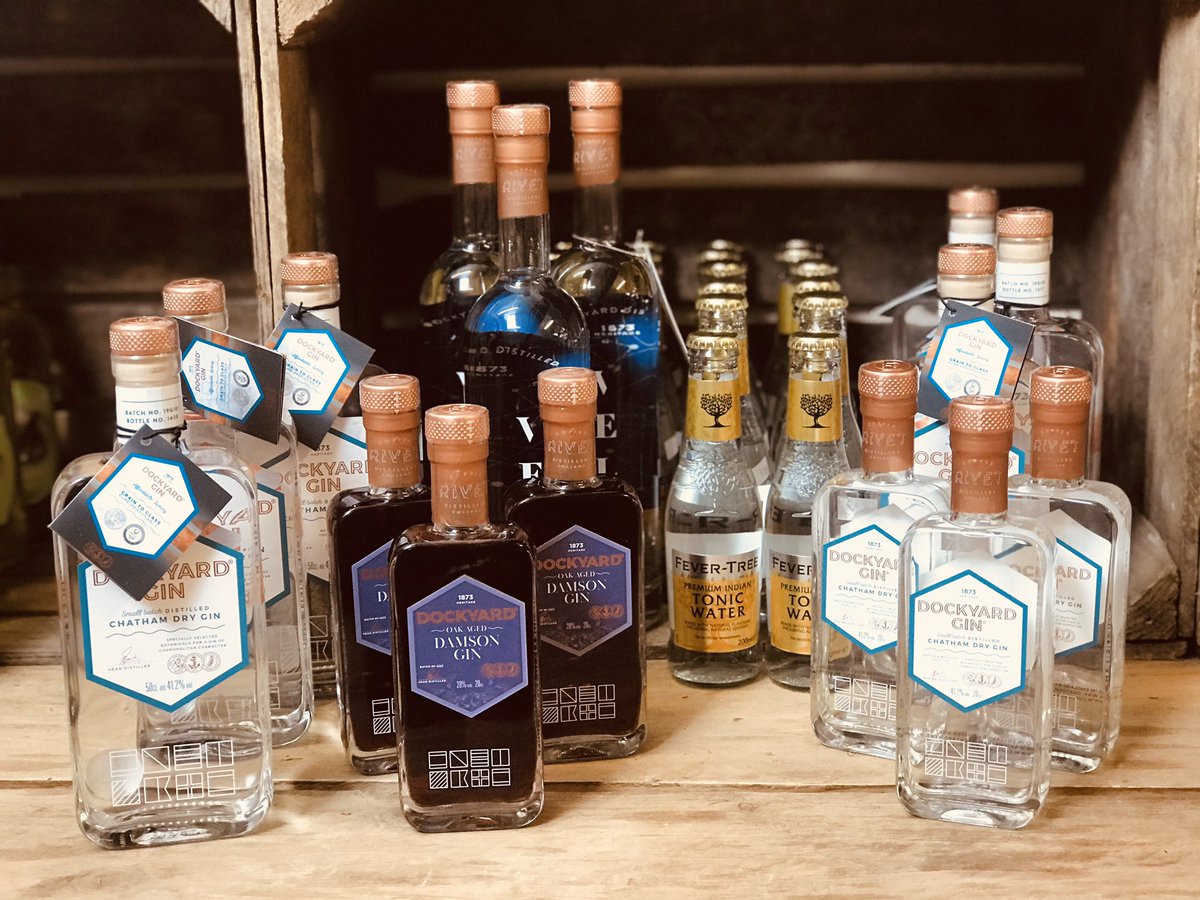 broadditchfarm's tweet photo. New additional to our range of Kent produced alcohol, gin & vodka from @rivetdistillery They’re gorgeous! #copperrivetdistillery #dockyardgin #velavodka #damsongin #chathamdistillery #farmshop #broadditch #producedinkent #kent #southfleet https://t.co/UehRG2Qj9y