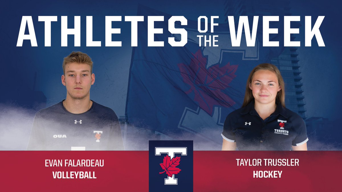 Varsity_Blues's tweet photo. Evan Falardeau 🏐 and Taylor Trussler 🏒 are your Varsity Blues athletes of the week!

🗞https://t.co/4WTDOmFDzw 

WE ALL #BLEEDBLUE | #WeAreTO https://t.co/f5zj7HQSAm
