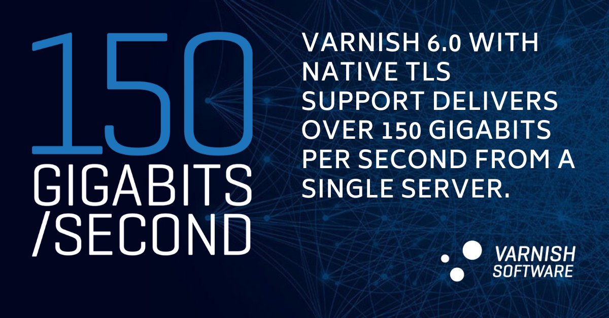 varnishsoftware's tweet photo. VARNISH NEW FEATURE❗ The new release of Varnish Enterprise 6 includes native TLS support and will allow customers to achieve 150Gbps per server.  https://t.co/W1PC0iLUk3 #NewFeature #ReachMore #ReachFaster https://t.co/29ZicSIxng