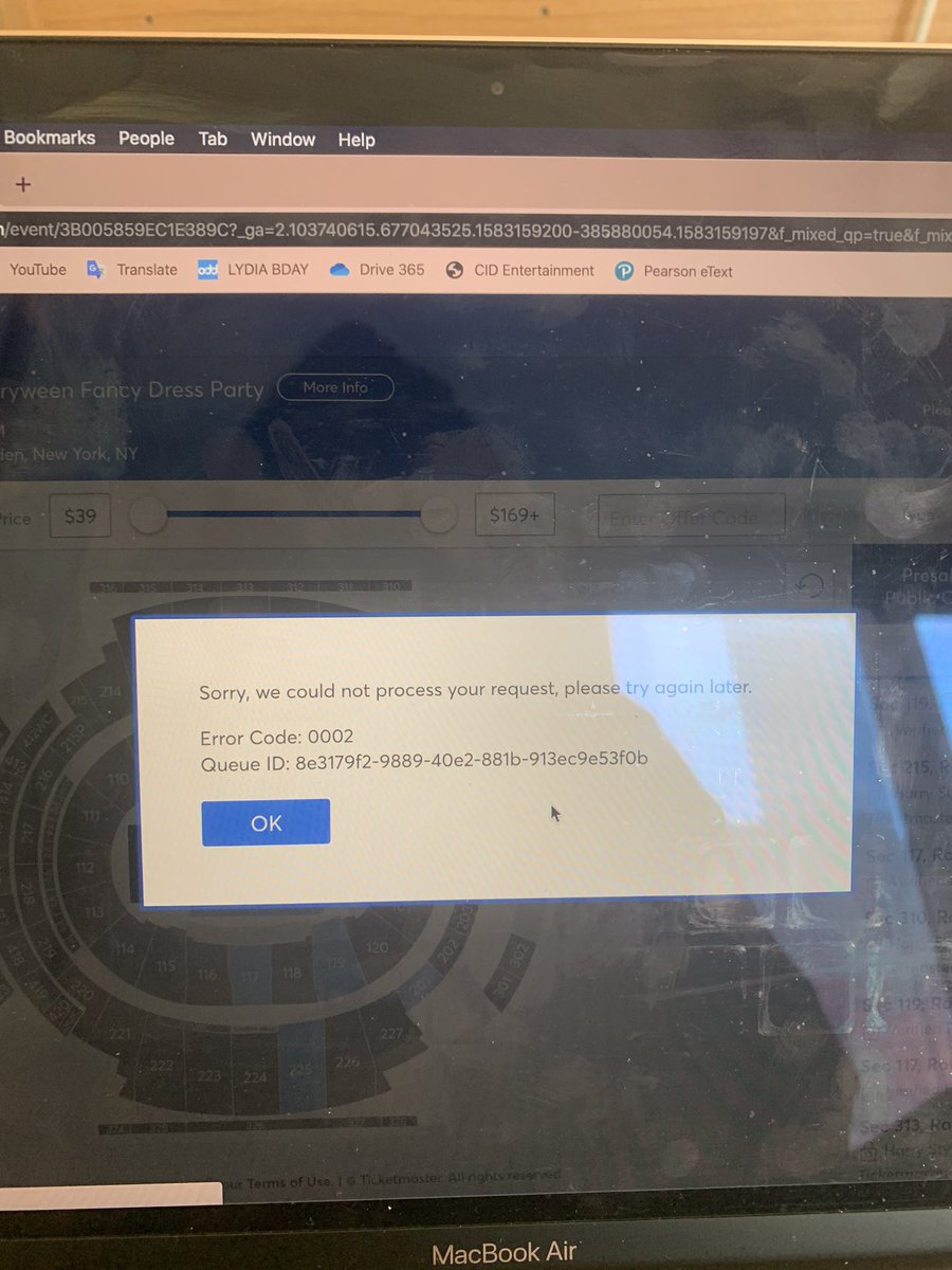 Itsonlyshep's tweet photo. @Ticketmaster what is this https://t.co/zqais4Sb5a