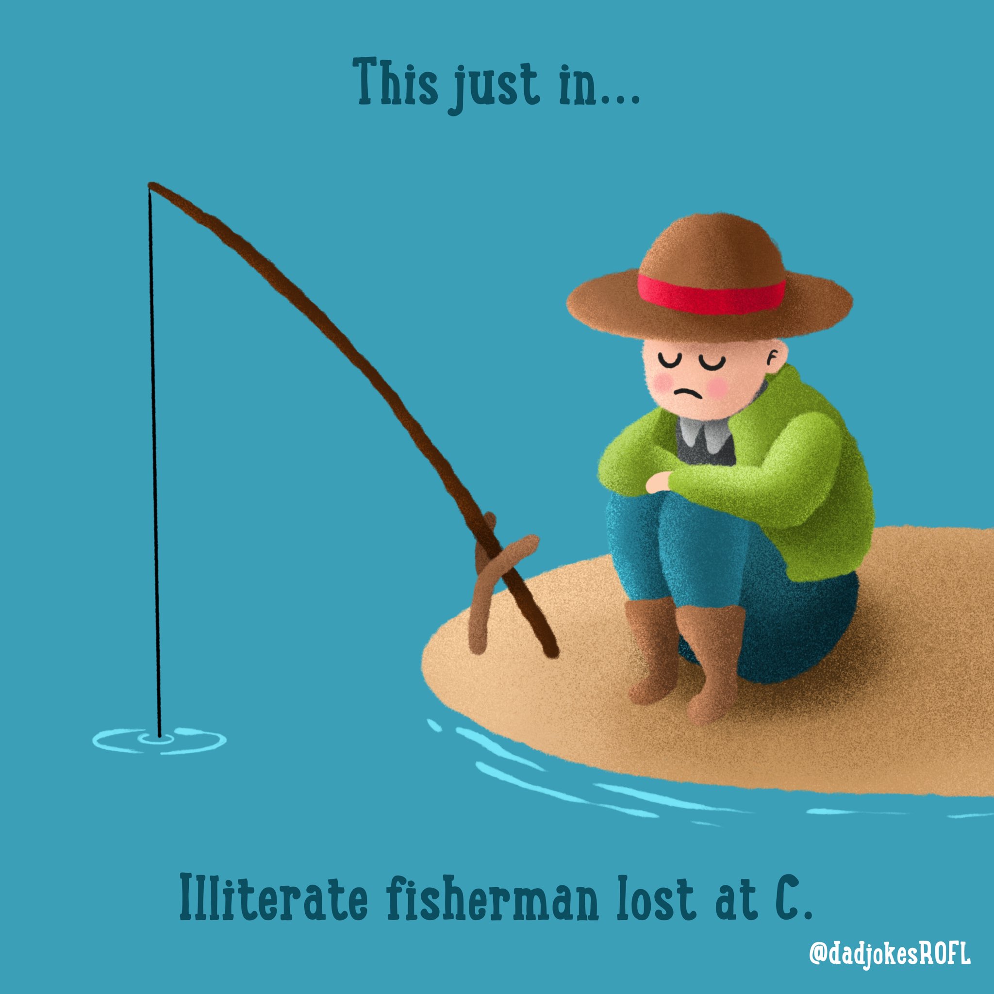 Learn Funny Jokes on X: This just in Illiterate fisherman lost