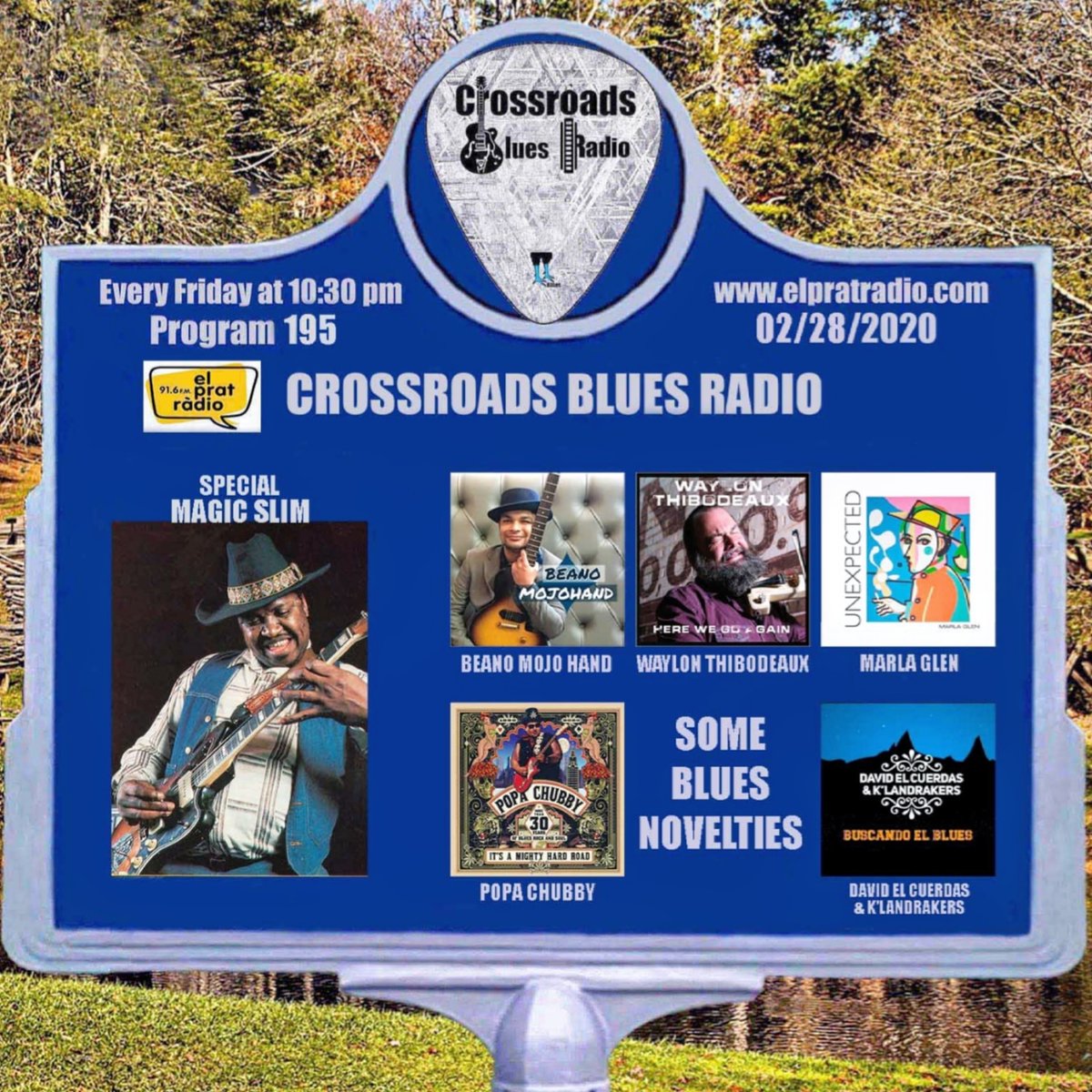 MeGustaElBlues's tweet photo. Crossroads Blues Radio. Program podcast 195, February 28, 2020. https://t.co/Rr7PwAYAp4 #bluesradio #bluesradioprogram #bluesradioshow #bluesradiopodcast #magicslim @marlaglen958 @WaylonThibodeau #beanomojohand https://t.co/O3PdDzf81m