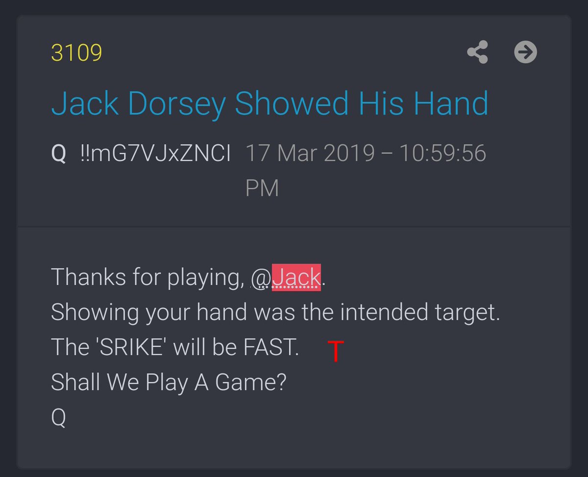Another patriot name connected. We Ride at Dawn result connects  @DevinNunes and Jack.The strike will be fast. (T)All march qposts.