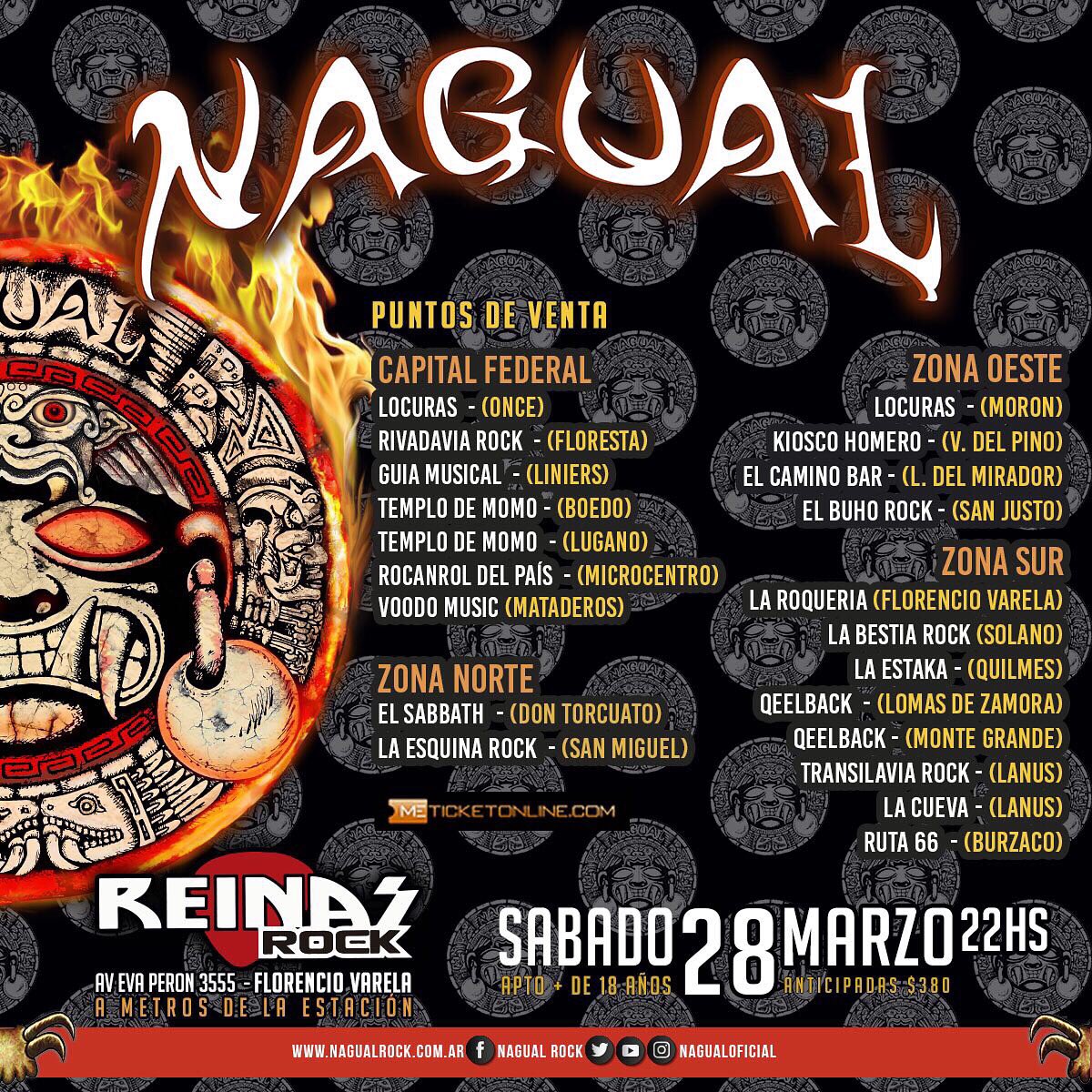 NagualOficial's tweet photo. VOLVEMOS AL SUR!!!
Sábado 28 de Marzo, 22hs,
Nagual en Reinas Rock, Av. Eva Peron 3555 - Fcio Varela
Amigos invitados:
#AzulDePrusia y #Ciegos
Anticipadas $380 en https://t.co/zj6thW0TmH y en los lugares de siempre https://t.co/7onp0qkWNZ