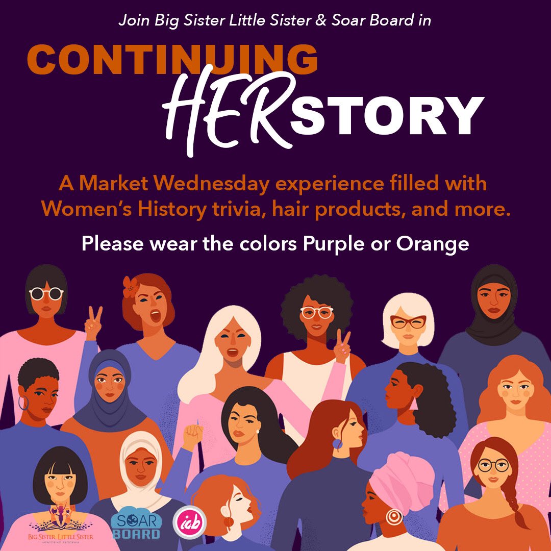 FSUBSLS's tweet photo. This upcoming Wednesday 🥰 we will be having our market Wednesday takeover and partnering with Soar Board 🥳“Continuing HERstory” in honor of Women’s History month 👯‍♀️. We will be having trivia questions and giving out trail mix, free hair products from Impressions of Beauty, and https://t.co/lIMYOpMwd8