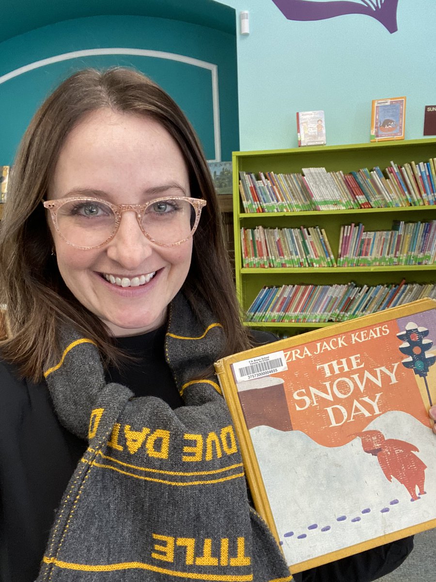CorisaWalker's tweet photo. The Snowy Day broke the color barrier in children’s publishing. Today we celebrate this book for #ReadAcrossAmerica and are wearing cozy scarfs. Glad I have my library scarf!!! https://t.co/7VVJ91tv48